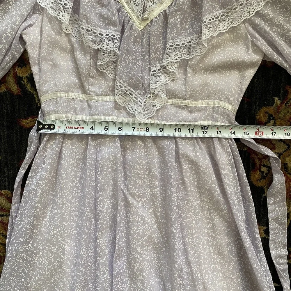 VTG'70s Gunne Sax Jessica's San Francisco‎ Ivory Lace Prairie Pearl Size 9 Dress